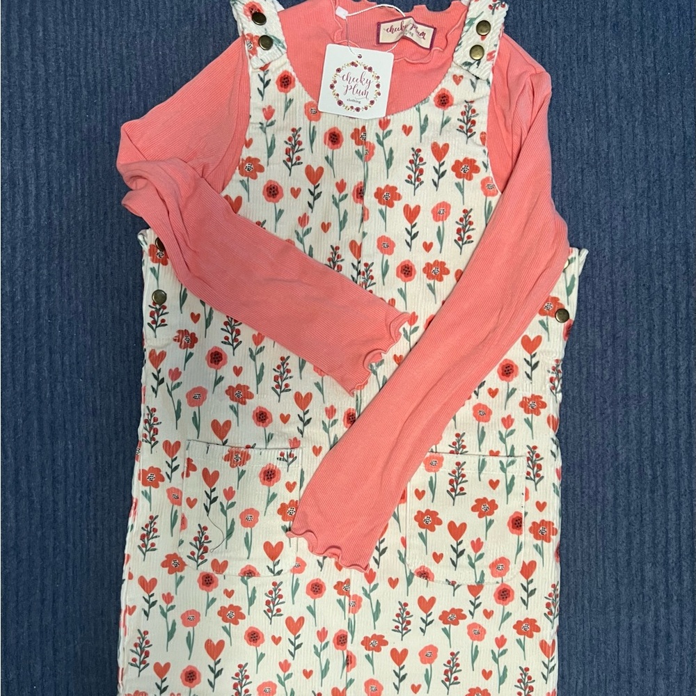 NWT 8y Cheeky Plum Pink Valentine Corduroy Romper